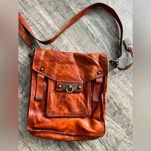 Brown Leather Frye Crossbody Bag
